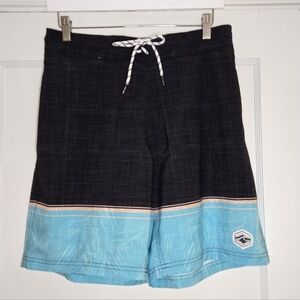 Spicy Tuna Grey & Blue Swim Trunks- Men's Small